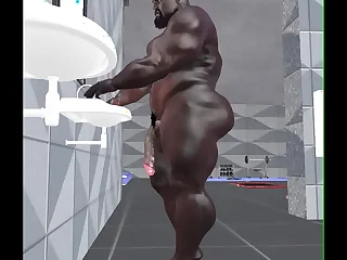 spying on giving extremely handsome black bull on tap the gym lockers